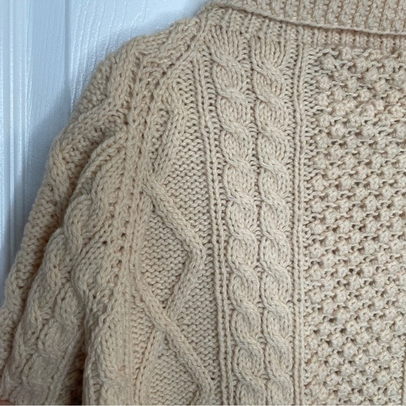 Kennedy of Ardara Irish Hand Cable Knit Pure Wool Fishermans Sweater in Cream M - Picture 9 of 16